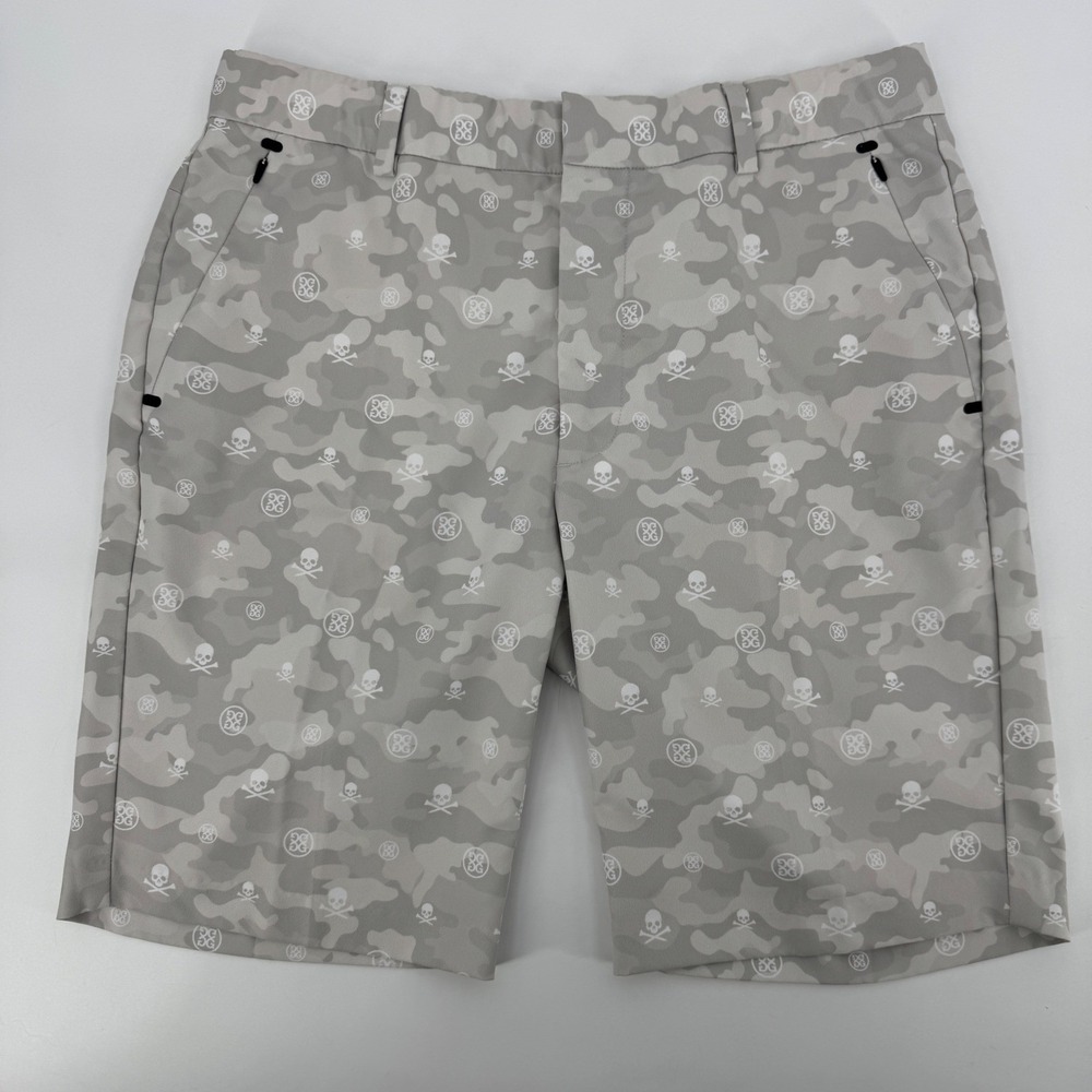 G/FORE Mens Gray Camo Skull & T's Golf Shorts Size 33 G4MS22B70 Camouflage